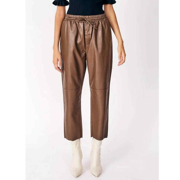 Deluc Fleetwood Nougat‎ Faux Leather Crop Pants - Picture 12 of 12